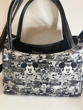 Black & White Mickey Mouse Graphic Hand Bag